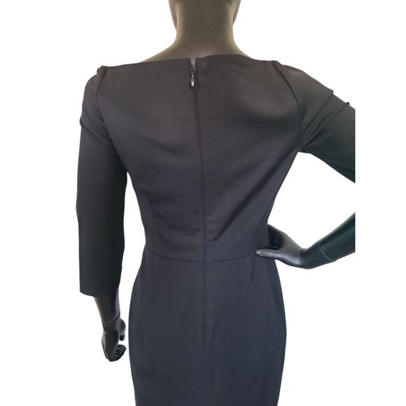 DSQUARED2 Little Black Sheath Dress Wool Blend 3/4 Sleeve Size 42 US 6 - Picture 5 of 9